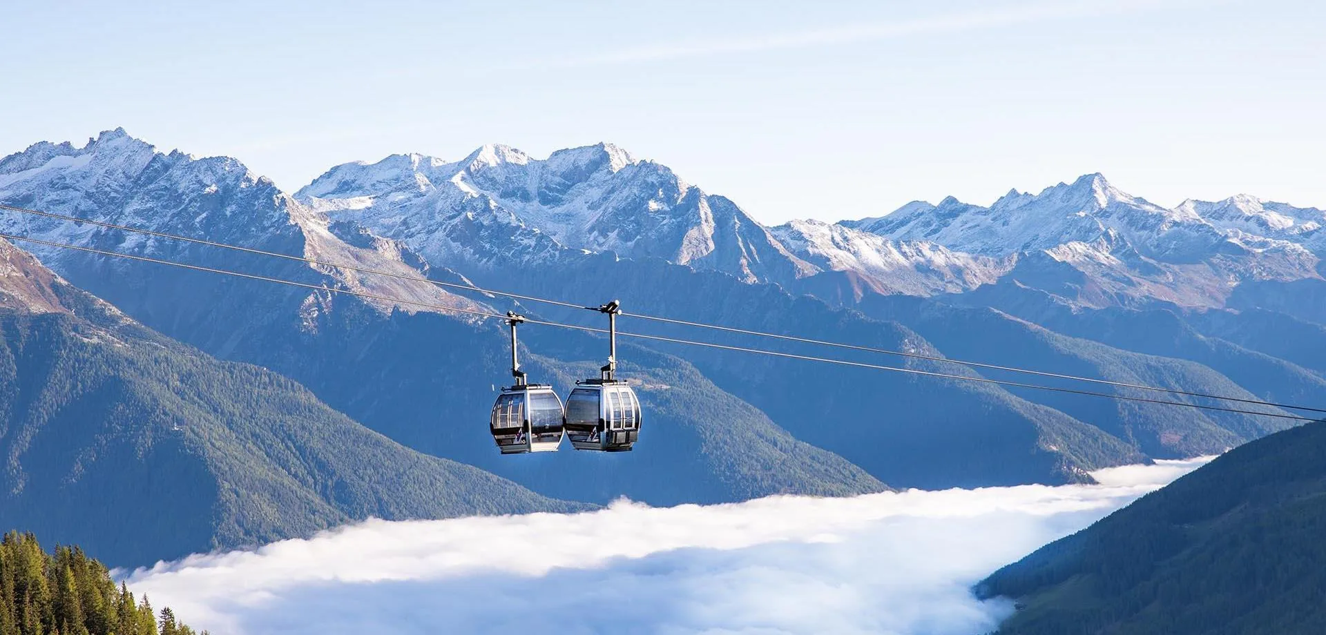 Kabinenbahn Speikboden über dem Ahrntal